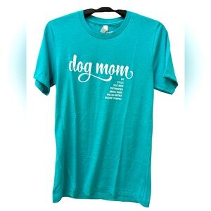 Canvas +‎ Bella Dog Mom T-Shirt Size Small Turquoise Luv The Paw